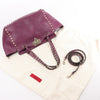 Valentino Garavani Rockstud Leather 2Way Handbag in Purple Secondhand