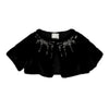 Valentino Black Mink Fur Capelet with Crystal Embellishments - Elegant Evening Wear Secondhand