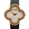 Van Cleef & Arpels Alhambra WTYB02B3 136574 YG & Leather QZ Watch with Shell-Face HH5655 Secondhand