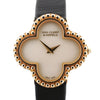 Secondhand Van Cleef & Arpels Alhambra WTYB02B3 136574 YG & Leather QZ Watch with Shell-Face HH5655