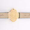 Van Cleef & Arpels Alhambra WTYB02B3 136574 YG & Leather QZ Watch with Shell-Face HH5655 Secondhand