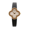 Van Cleef & Arpels Alhambra WTYB02B3 136574 YG & Leather QZ Watch with Shell-Face HH5655 Secondhand