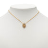 Dior Gold Plated Rhinestone Logo Heart Pendant Necklace Secondhand