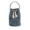 Celine Small Denim Triomphe Drawstring Bucket Bag Secondhand