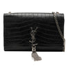 Saint Laurent Medium Croc Embossed Leather Monogram Kate Tassel Crossbody Secondhand