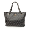 Chanel CC Quilted Calfskin Tweedy Shopping Tote Secondhand