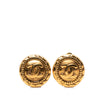 Chanel CC Gold Plated Round Clip On Earrings Secondhand