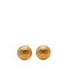 Chanel CC Gold Plated Textured Dome Clip On Earrings Secondhand