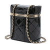 Chanel Quilted Patent Logo Chain Vanity Case Secondhand