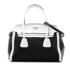 Prada Bicolor Saffiano Cuir Trimmed Canvas Satchel Secondhand
