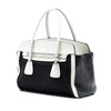 Prada Bicolor Saffiano Cuir Trimmed Canvas Satchel Secondhand