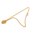 Chanel CC Gold Plated Rhombus Medallion Pendant Necklace Secondhand
