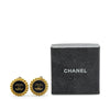 Secondhand Chanel Gold Plated Acrylic CC Button Clip On Earrings