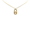 Secondhand Dior Gold Plated Rhinestones Padlock Pendant Necklace