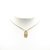 Secondhand Dior Gold Plated Rhinestones Padlock Pendant Necklace