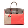 Hermès Tricolor Clemence and Swift Birkin Cascade Retourne 35 Secondhand