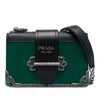 Prada Saffiano Trimmed City Calf Crystal Cahier Crossbody Secondhand