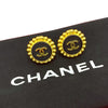 Chanel CC Gold Plated Enamel Round Clip On Earrings Secondhand