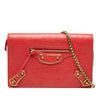 Balenciaga Goatskin Motocross Metallic Edge Wallet on Chain Secondhand