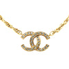 Secondhand Chanel Gold Plated CC Rhinestones Pendant Necklace