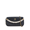 Chanel CC Quilted Goatskin Chic Pearls Double Zip Clutch With Chain Secondhand