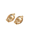 Dior Gold Plated Strass CD Logo Clip On Earrings Secondhand