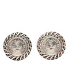 Chanel Silver Plated Medallion Clip On Earrings Secondhand