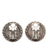 Chanel Silver Plated Medallion Clip On Earrings Secondhand