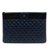 Chanel Large CC Bicolor Quilted Lambskin Clutch Secondhand