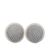Chanel CC Quilted Rubber Silver Plated Button Push Back Earrings Secondhand