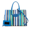 Balenciaga Mini Leather Striped Papier A6 Zip Around Satchel Secondhand
