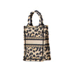 Dior Mizza Mini Embroidered Canvas Leopard Vertical Book Tote Secondhand