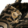 Dior Mizza Mini Embroidered Canvas Leopard Vertical Book Tote Secondhand