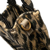Dior Mizza Mini Embroidered Canvas Leopard Vertical Book Tote Secondhand