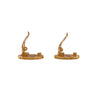 Chanel CC Gold Plated Sunburst Round Clip On Earrings Secondhand