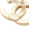 Chanel Gold Plated CC Rhinestones Push Back Earrings Secondhand