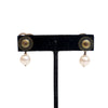 Chanel Gold Plated CC Faux Pearl Drop Push Back Earrings Secondhand