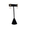 Chanel Gold Plated CC Faux Pearl Drop Push Back Earrings Secondhand