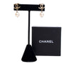 Chanel Gold Plated CC Faux Pearl Drop Push Back Earrings Secondhand