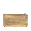 Alexander McQueen Metallic Leather Skull Charm Zip Card Holder Secondhand
