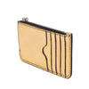 Alexander McQueen Metallic Leather Skull Charm Zip Card Holder Secondhand