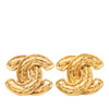 Chanel CC Quilted Gold Plated Clip On Earrings Secondhand
