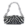 Bottega Veneta Textured Nappa Zebra Print Chain Pouch Secondhand