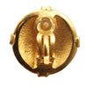 Chanel CC Gold Plated Round Clip On Earrings Secondhand