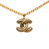 Chanel Gold Plated Quilted CC Pendant Necklace Secondhand