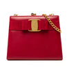 Ferragamo Leather Vara Bow Kiss Lock Chain Crossbody Secondhand