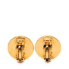 Chanel CC Gold Plated Turn Lock Round Clip On Earrings Secondhand