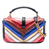 Saint Laurent Mini Chevron Sheepskin Multicolor Monogram College Satchel Secondhand