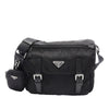 Prada Saffiano Trimmed Tessuto Zip Double Buckle Messenger Bag Secondhand