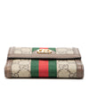 Gucci GG Supreme Web Ophidia French Flap Wallet Secondhand